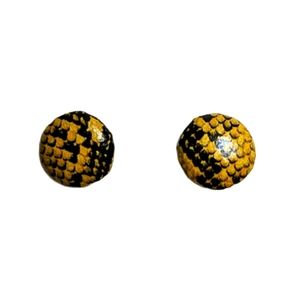 Yellow Snakeskin Studs